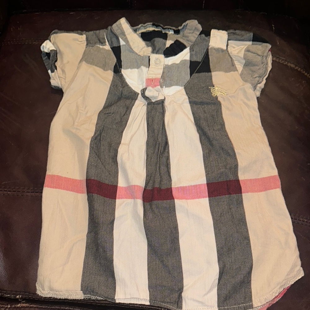 Burberry Black and White Button Down Shirt